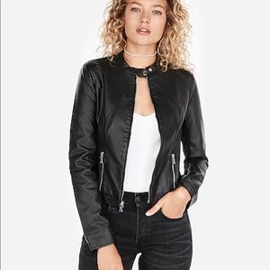 Vegan black leather Jacket